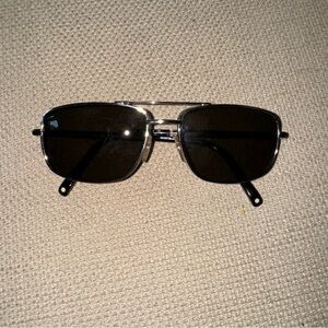 Mont Blanc green grey.  Silver and black sunglasses